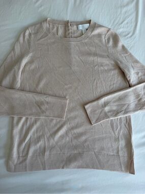 The White Company Cashmere Wool Blend Petal Pink Button Back Jumper Sweater